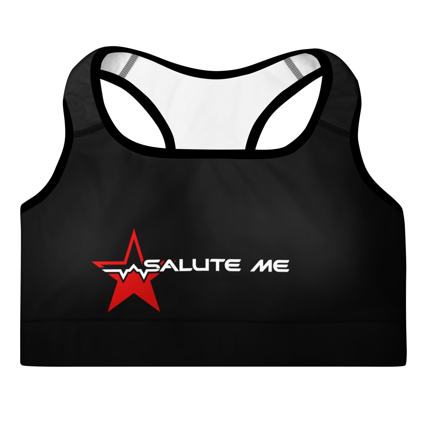 Black Salute Me Padded Sports Bra